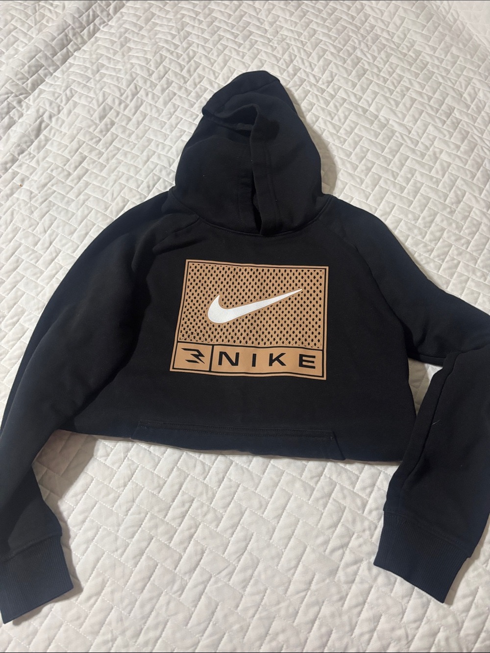 Nike Black Pullover Hoodie with Tan Logo